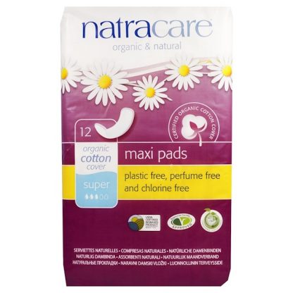 NATRACARE, ORGANIC & NATURAL MAXI PADS, 12 SUPER PADS