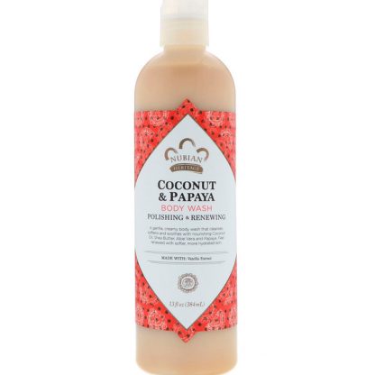 NUBIAN HERITAGE, BODY WASH, COCONUT & PAPAYA, 13 FL OZ / 384ml