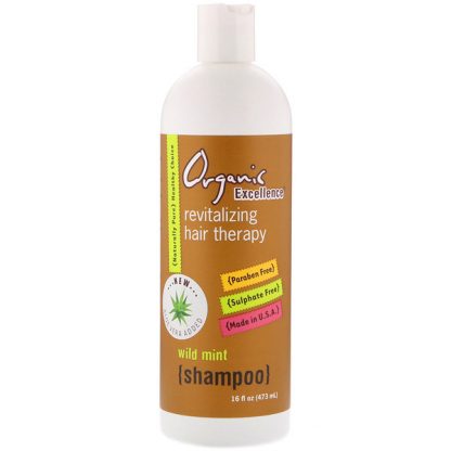 ORGANIC EXCELLENCE, SHAMPOO, REVITALIZING HAIR THERAPY, WILD MINT, 16 FL OZ / 473ml